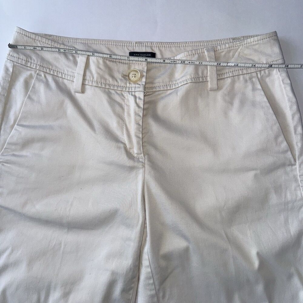 Ann Taylor Signature Tan Womens Chino Style Shorts Size 4 Vacation Slash Pocket - Picture 6 of 11